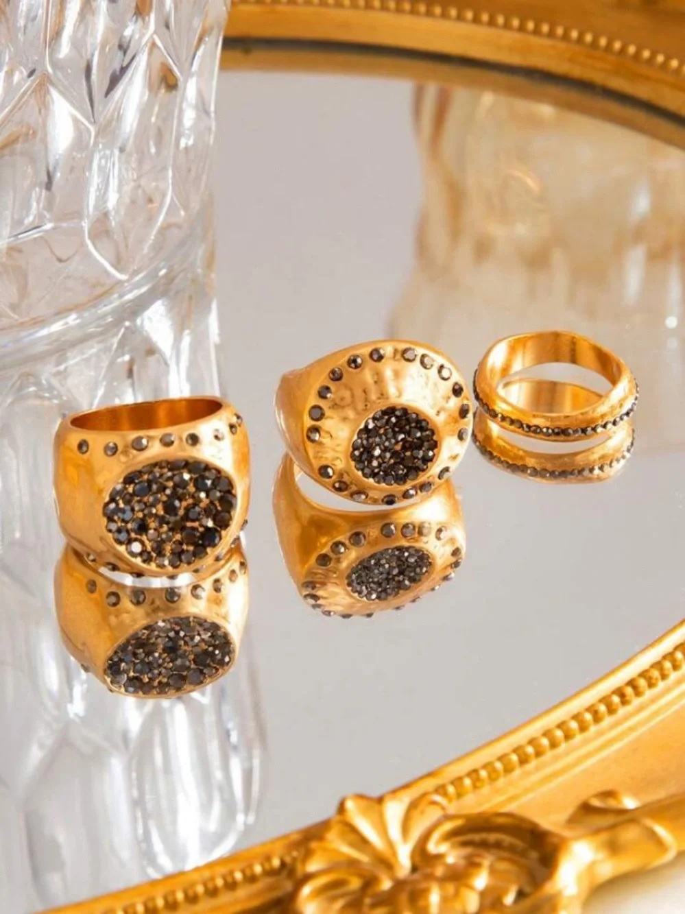 Black Onyx & Pavé Gold Couture Signet Ring